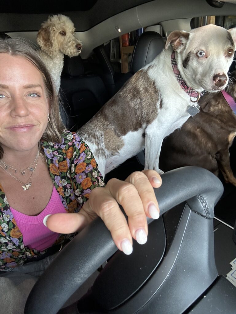 girl with dogs